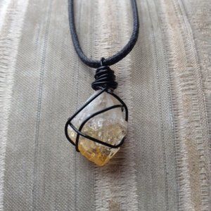 Citrine Wire Wrapped Necklace